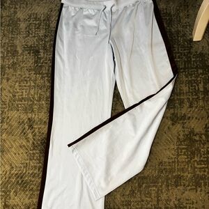 Women's y2k White and Brown Track Pants